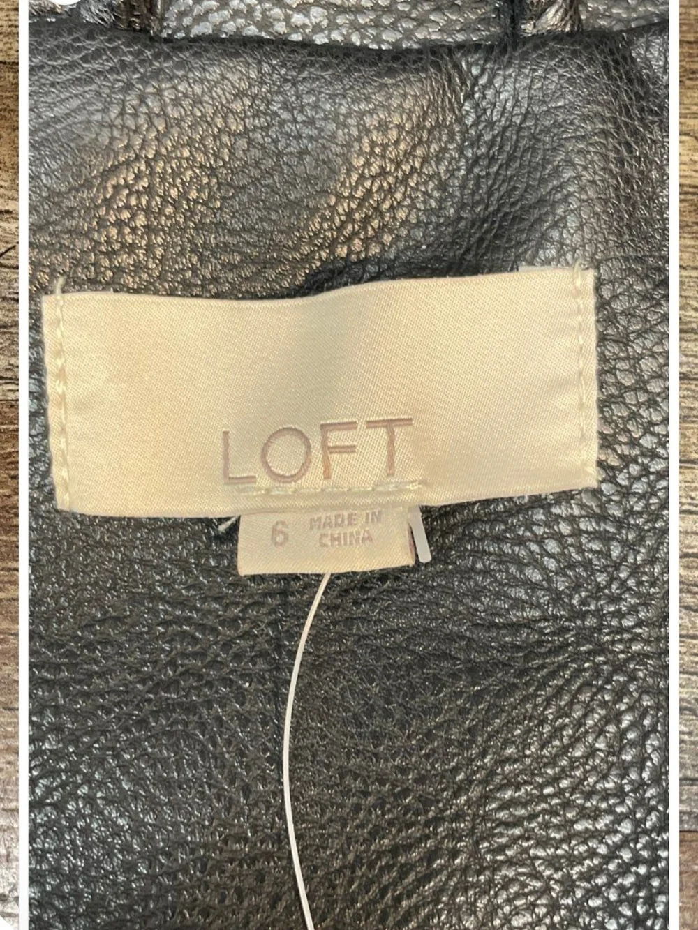 LOFT Black Asymmetrical Leather Moto Jacket